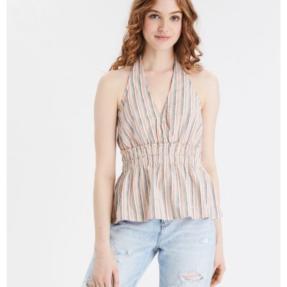 AE Halter Smocked Babydoll Top - NEVER WORN